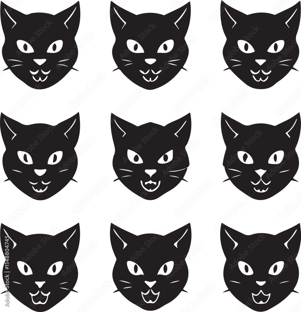 set of cats vector icon set of cats vector icon