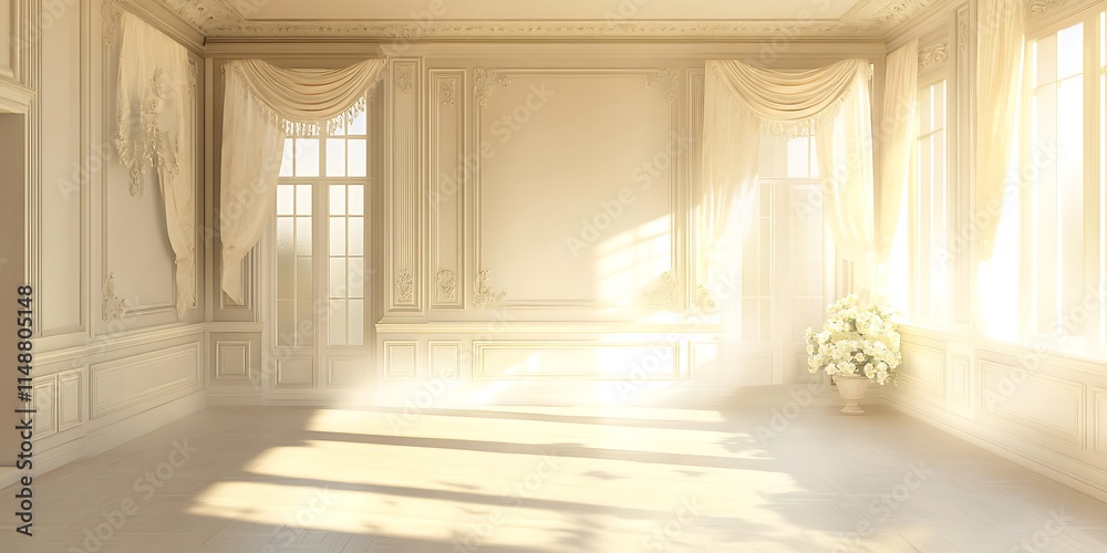 Elegant Room Sunlight Illuminates Classic Decor Elegant Room Sunlight Illuminates Classic Decor