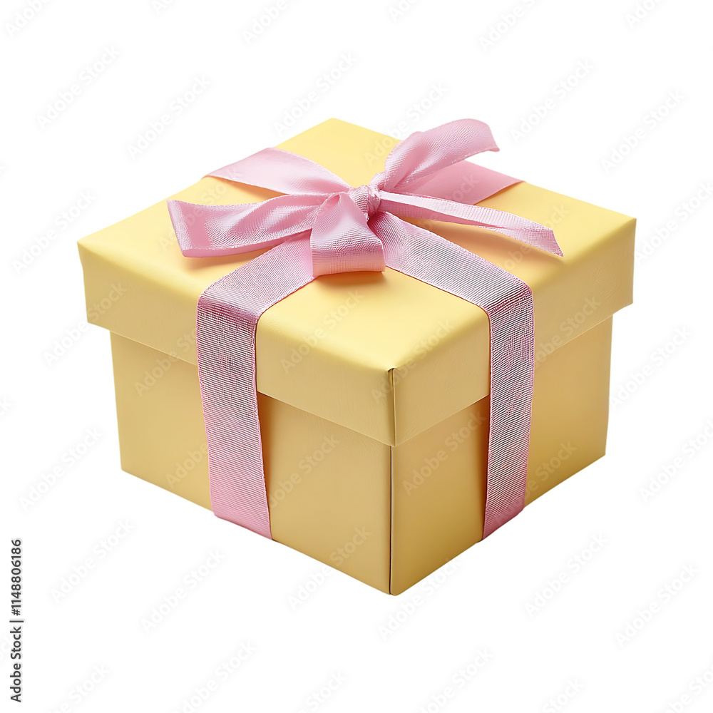 Obraz premium Elegant gift box with attractive ribbon for celebration isolated on a transparent background.