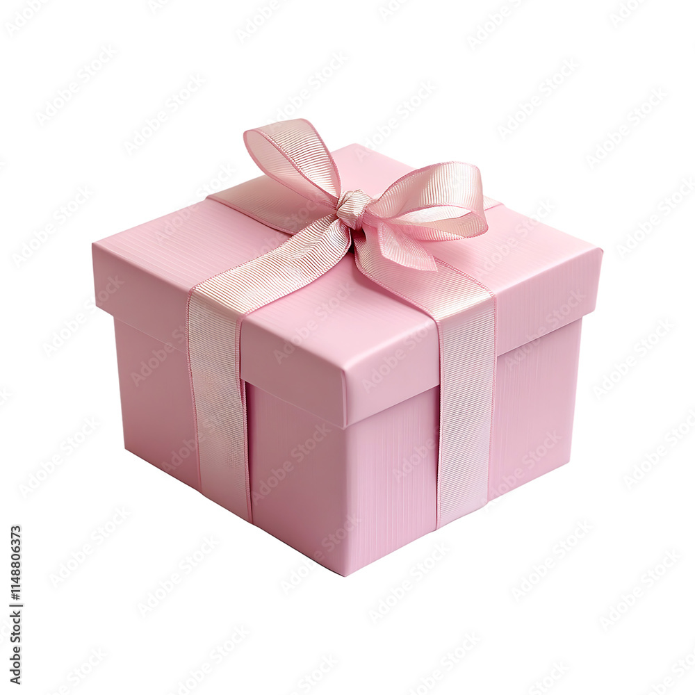 Fototapeta premium Elegant gift box with attractive ribbon for celebration isolated on a transparent background.