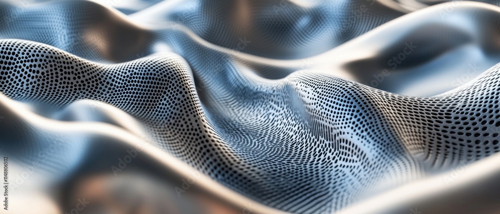 Naklejka premium Abstract Metallic Wave Pattern: Digital Art