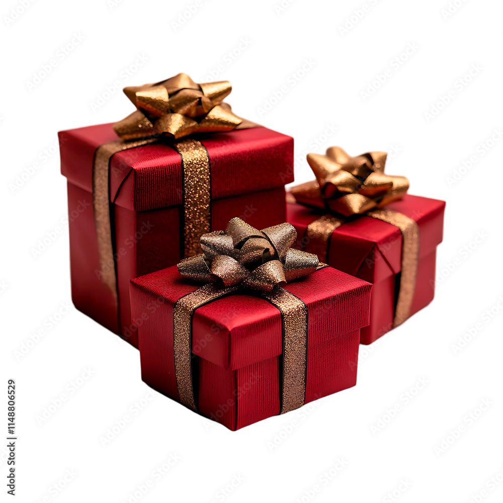 Obraz premium Elegant gift box with attractive ribbon for celebration isolated on a transparent background.