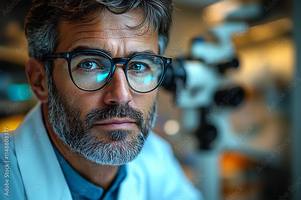 An ophthalmologist conducting a vision checkup for a patient in a modern clinic.
An ophthalmologist conducting a vision checkup for a patient in a modern clinic.