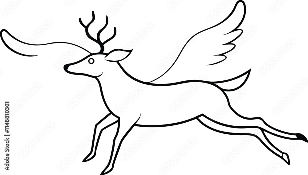 Naklejka premium Santa’s Reindeer Taking Off