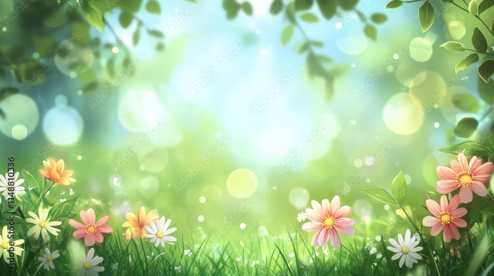 Vibrant flower field serene nature scenic background tranquil environment soft focus freshness and beauty Vibrant flower field serene nature scenic background tranquil environment soft focus freshness and beauty