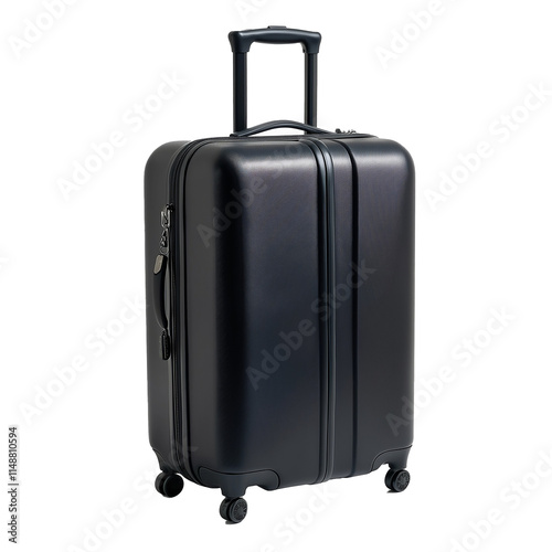 black suitcase isolated on white background