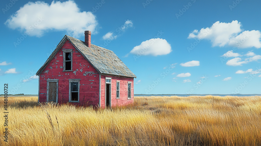 Abandoned house in Cape Cod, long grass growth signifying foreclosure Abandoned house in Cape Cod, long grass growth signifying foreclosure
