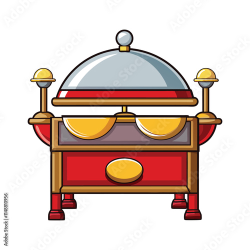 Minimalistic Buffet Server Vector Illustration