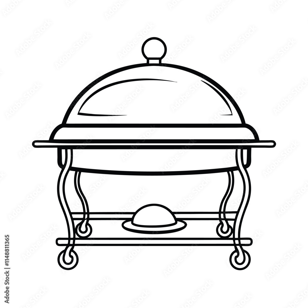 Editable Buffet Server Outline Vector Graphic Editable Buffet Server Outline Vector Graphic
