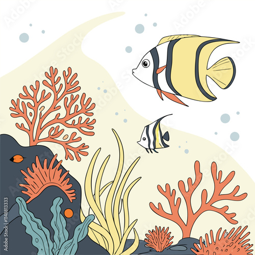  a vector design of a vibrant underwater coral ree