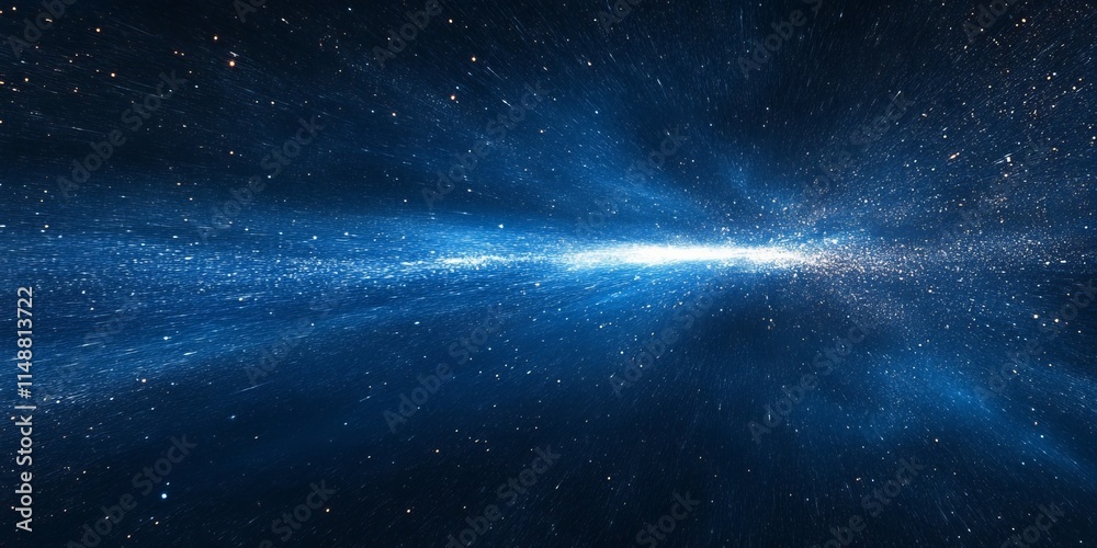 Naklejka premium Dark blue grainy background, glowing abstract light noisy texture banner header cover design, Generative AI