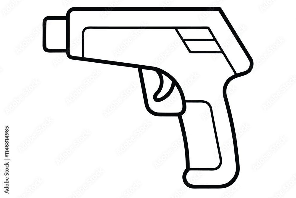 Thermometer gun line art vector illustration Thermometer gun line art vector illustration