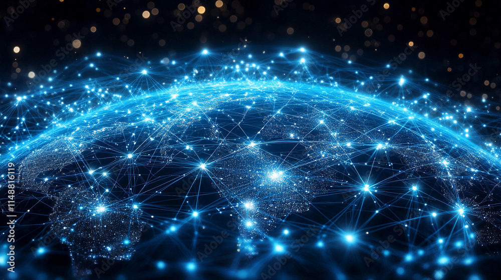 hyper-realistic visualization of global connectivity, showcasing telecommunication networks spanning the globe with a blurred, chaotic backdrop, symbolizing the interconnectedness of the world hyper-realistic visualization of global connectivity, showcasing telecommunication networks spanning the globe with a blurred, chaotic backdrop, symbolizing the interconnectedness of the world