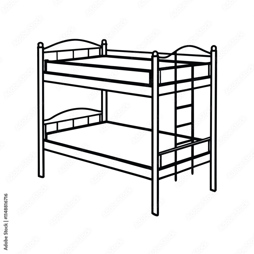 Editable Bunk Bed Outline Vector Graphic Editable Bunk Bed Outline Vector Graphic