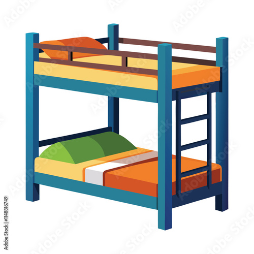 Minimalist Bunk Bed Vector Illustration