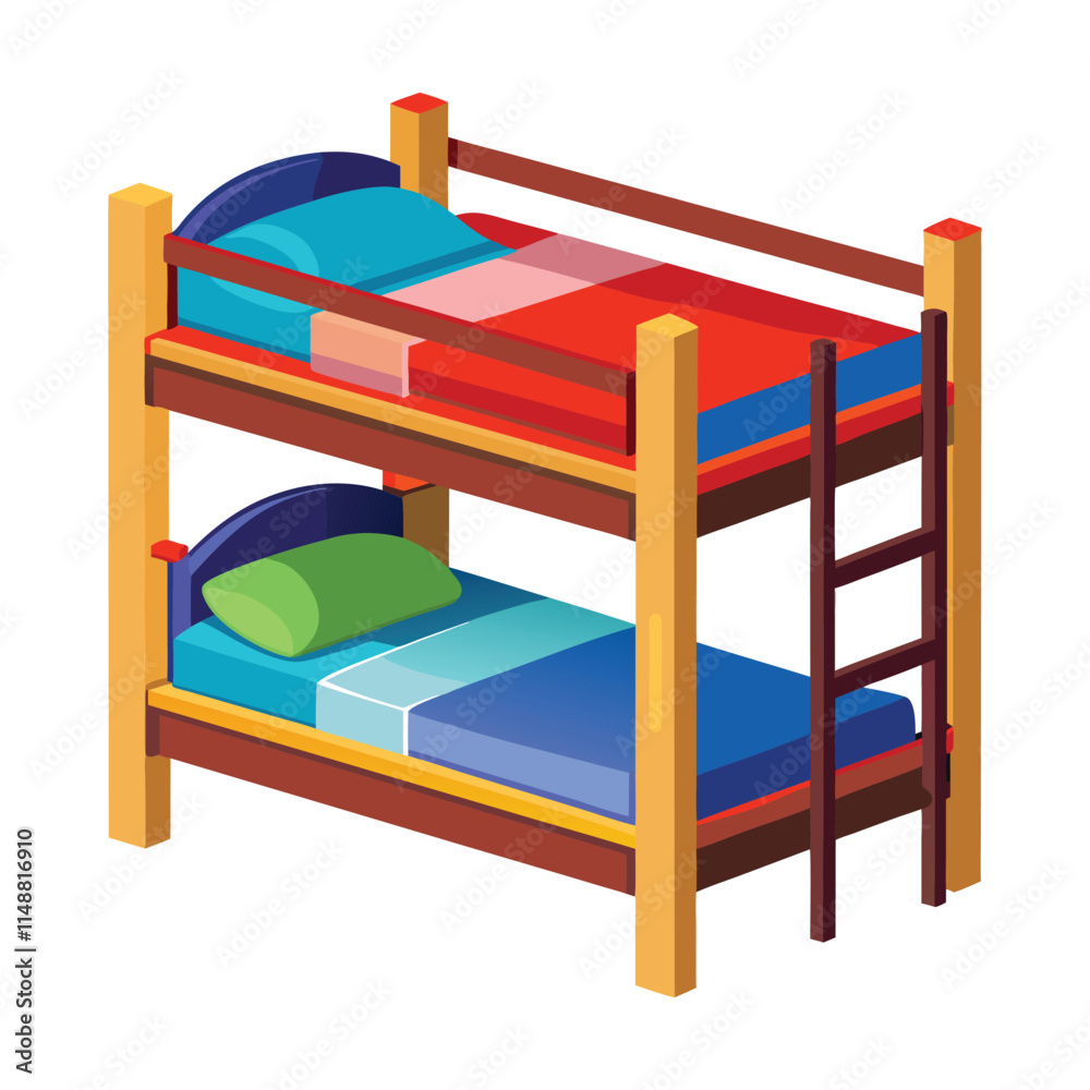 Minimalist Bunk Bed Vector Illustration Minimalist Bunk Bed Vector Illustration