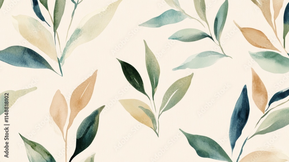 Elegant leaf patterns nature digital artwork serene environment top-view botanical aesthetics for home decor Elegant leaf patterns nature digital artwork serene environment top-view botanical aesthetics for home decor