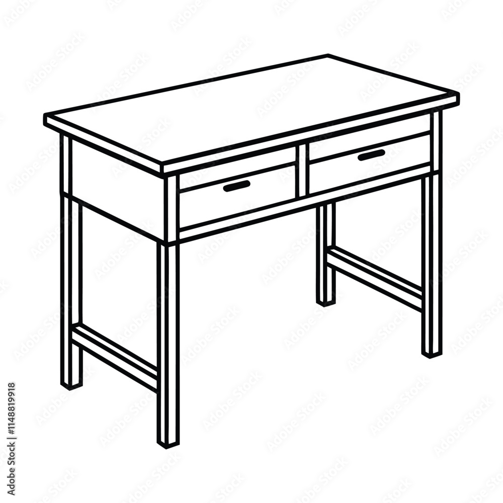 Editable Reading Table Outline Vector Graphic Editable Reading Table Outline Vector Graphic