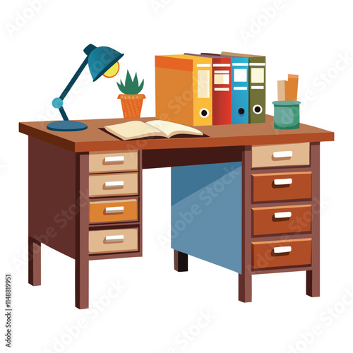 Minimalist Reading Table Vector Illustration