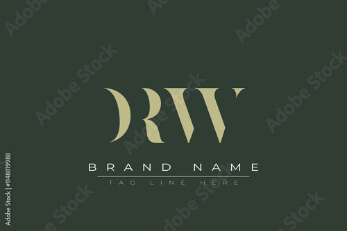 DRW abstract letter logo design. This logo is designed by three abstract letters.  photo