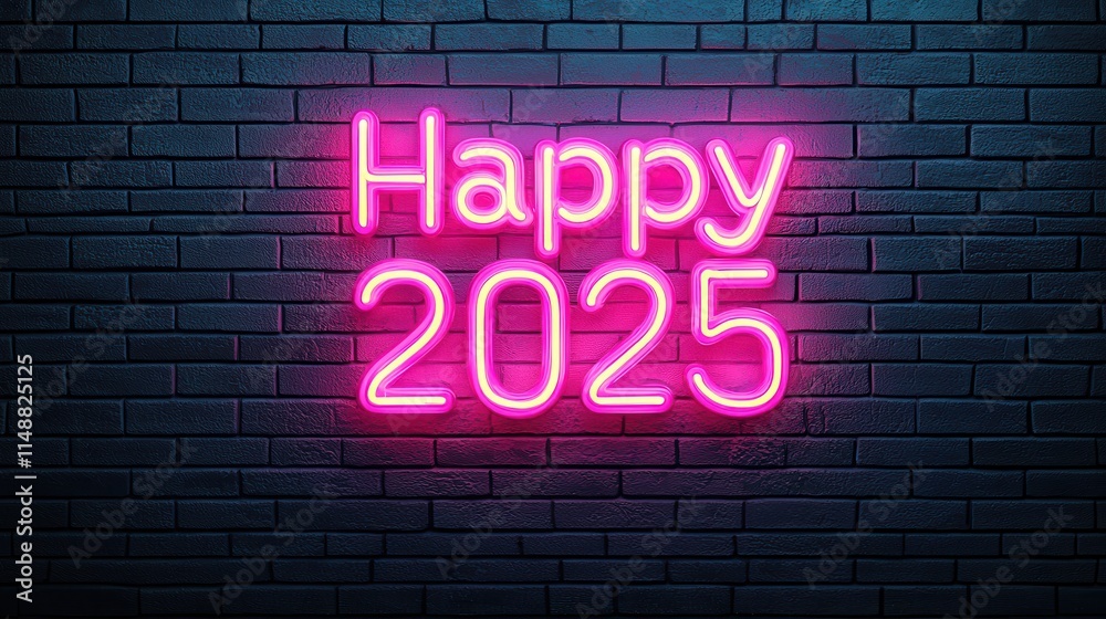 Obraz premium A vibrant neon sign displays 