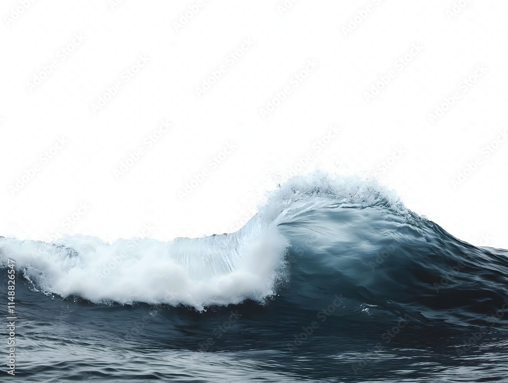 Obraz premium a digital illustration of an ocean scene on white background, a nature concept