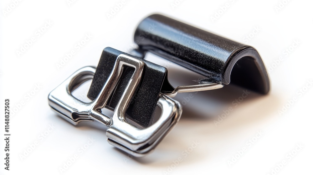 Isolated black binder clip on white background Isolated black binder clip on white background