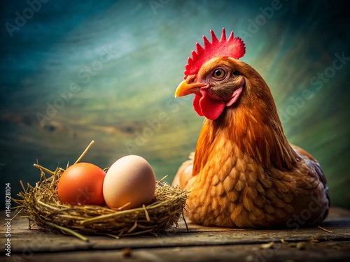 Chicken and Egg Dilemma: A Conceptual Portrait Photography Still Life photo