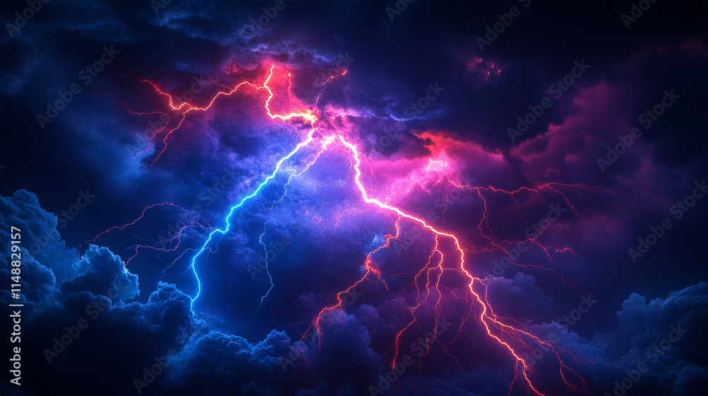 dramatic flash of lightning cuts through a dark, stormy sky, symbolizing chaos and nature's raw power, creating a striking and intense banner design for thunderstorm themes dramatic flash of lightning cuts through a dark, stormy sky, symbolizing chaos and nature's raw power, creating a striking and intense banner design for thunderstorm themes
