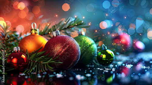 christmas background with christmas decorations, christmas background, christmas gifts