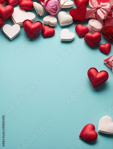 Valentine's Day greeting card on a background with flowers