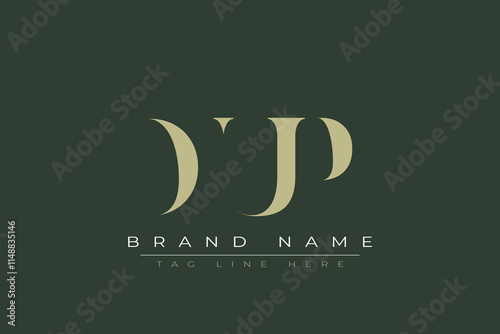 DUP abstract letter logo design. This logo is designed by three abstract letters. 
