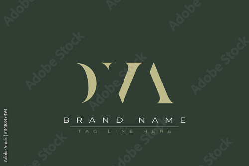 DVA abstract letter logo design. This logo is designed by three abstract letters. 