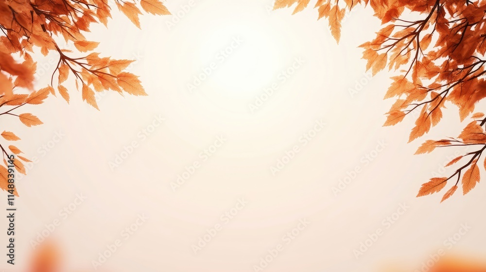 Beautiful Autumn Leaves Framing a Soft Warm Background Perfect for Seasonal Themes, Nature Designs, and Artistic Projects, Evoking Serenity and Calmness Beautiful Autumn Leaves Framing a Soft Warm Background Perfect for Seasonal Themes, Nature Designs, and Artistic Projects, Evoking Serenity and Calmness