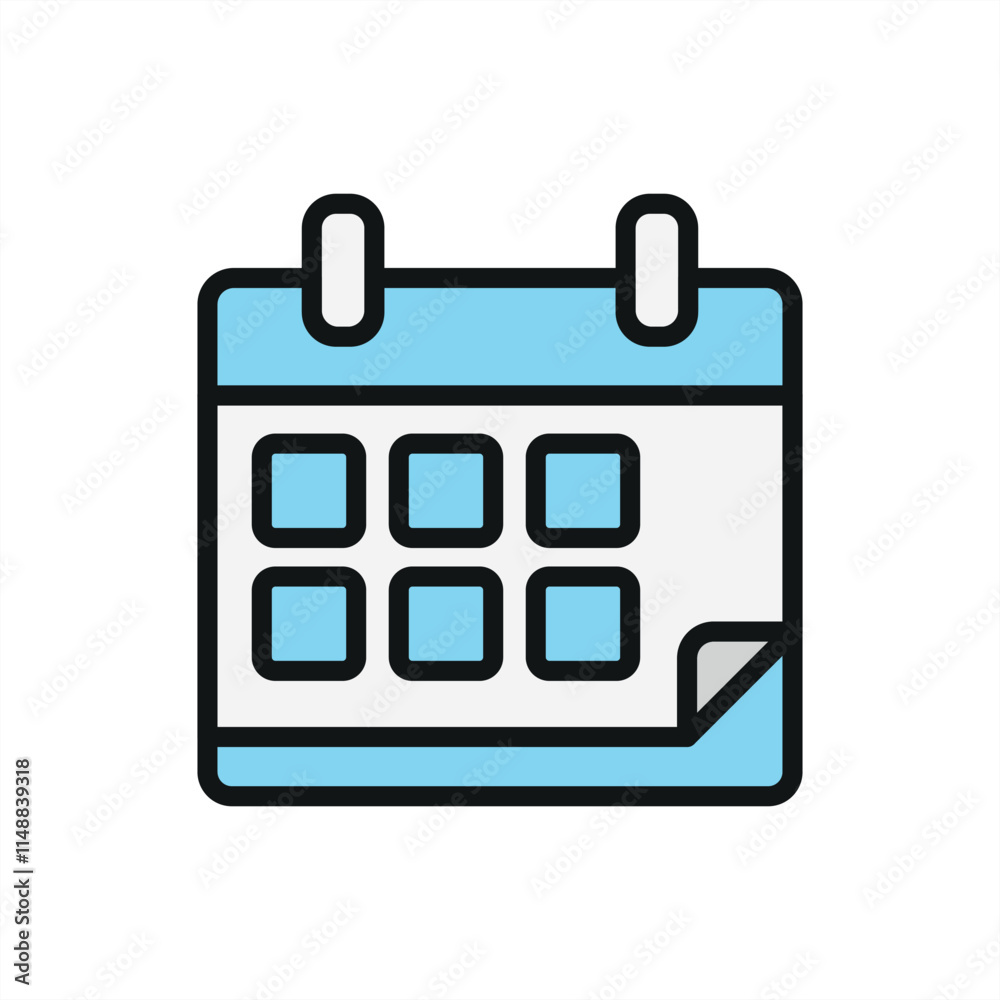 Calendar icon features a clean and organized design, perfect for scheduling apps Calendar icon features a clean and organized design, perfect for scheduling apps