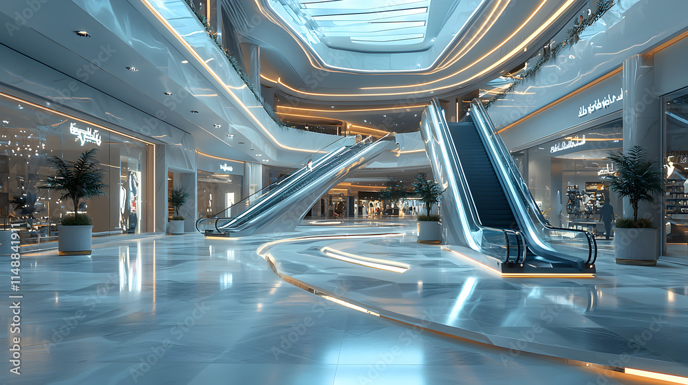 Obraz premium Modern Luxury Shopping Mall Interior Design