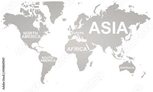 World map outline. vector illustration