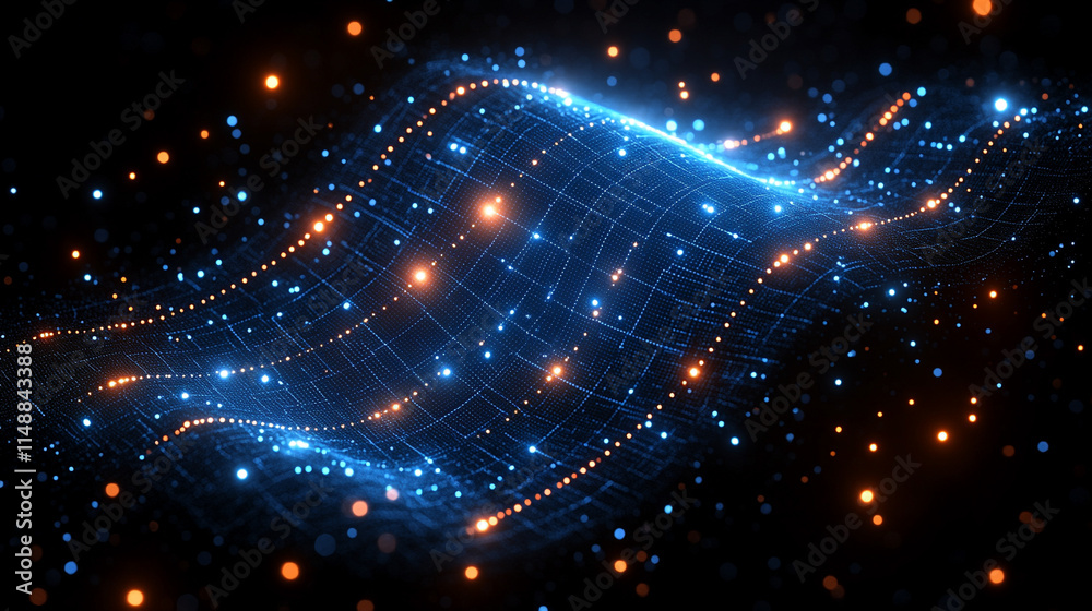 A dynamic data technology background showcasing big data visualization and the flow of information, symbolizing the interconnectedness of data, code, and digital transformation in a matrix-style desig A dynamic data technology background showcasing big data visualization and the flow of information, symbolizing the interconnectedness of data, code, and digital transformation in a matrix-style desig