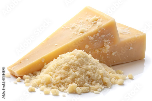 parmesan cheese isolated on white background