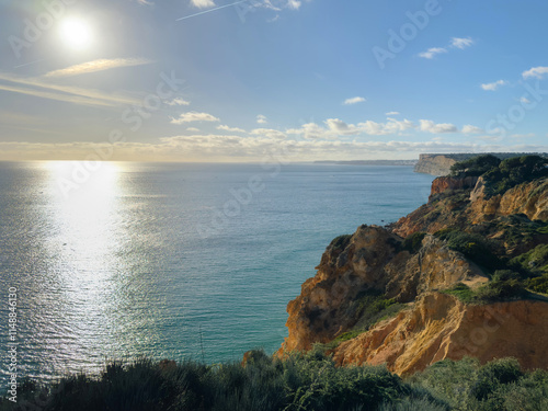 cliffs at sunset