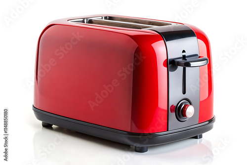 red toaster isolated on white