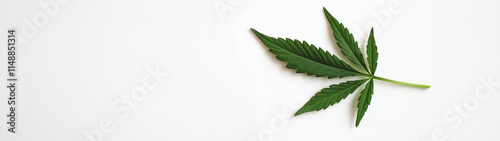 Cannabis leaf on a white background, created with generative AI technology