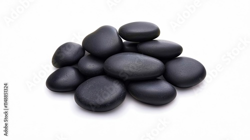 Collection of Smooth Black Stones for Spa and Relaxation Use, Natural Decoration for Home and Garden, Zen Inspiration, Peaceful Atmosphere Enhancement