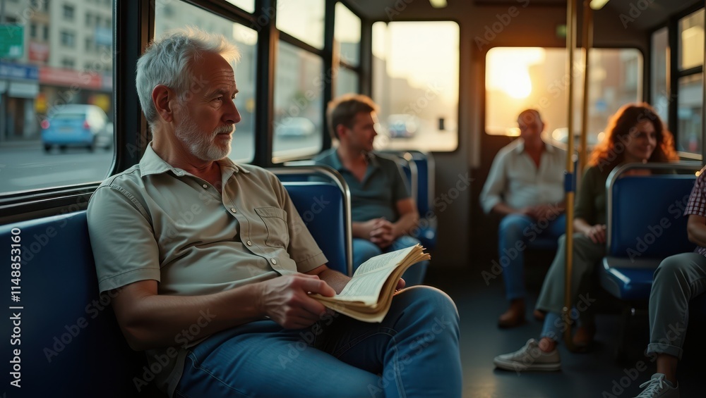 Man sat on a bus