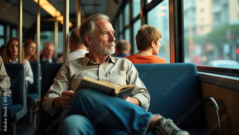 Man sat on a bus