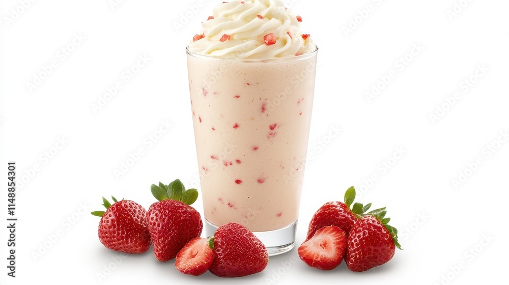 Creamy Strawberry Shake with Whipped Topping Creamy Strawberry Shake with Whipped Topping
