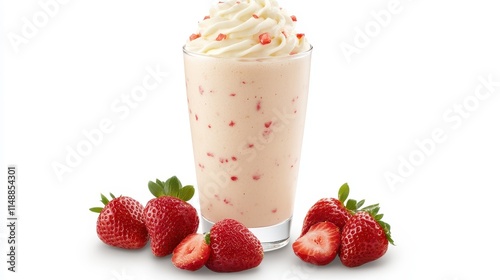 Creamy Strawberry Shake with Whipped Topping