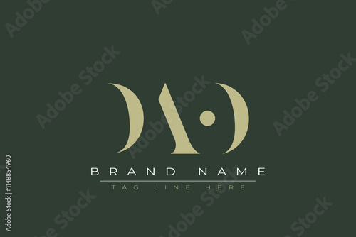 DAO abstract letter logo design. This logo is designed by three abstract letters. 