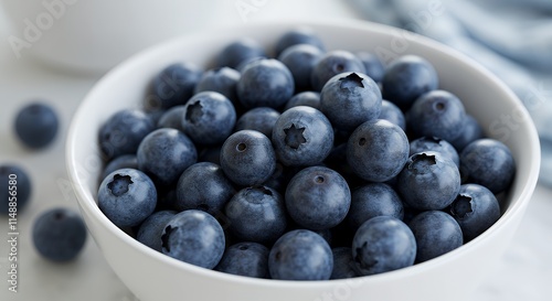 Wallpaper Mural delicious fresh blueberries in a white bowl , ready for consumption. Selective focus, copy space. Torontodigital.ca