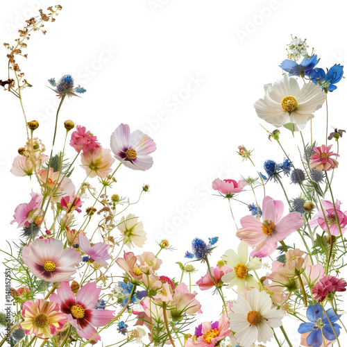 A beautiful bouquet of flowers with a white background